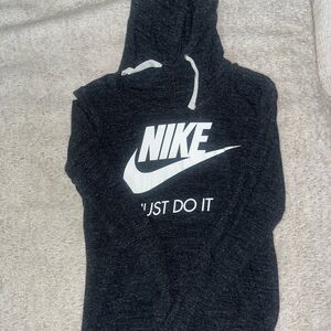 Nike Black Pullover Hoodie with White Swoosh
